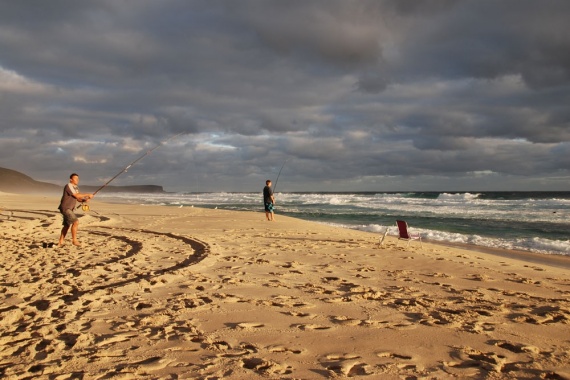 Fishing off Bornholm Beach