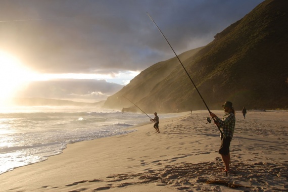 Beach fishing at Bornholm